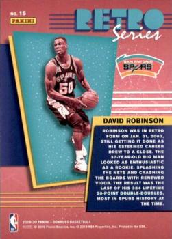 2019-20 Donruss - Retro Series #15 David Robinson Back