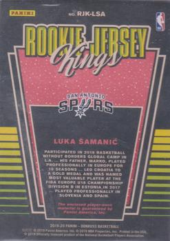 2019-20 Donruss - Rookie Jersey Kings #RJK-LSA Luka Samanic Back