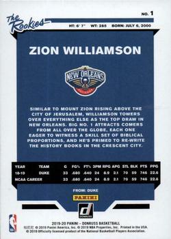 2019-20 Donruss - The Rookies #1 Zion Williamson Back