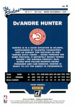 2019-20 Donruss - The Rookies #4 De'Andre Hunter Back