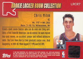 2000-01 Bowman's Best - Rookie Locker Room Collection Relics #LRCR7 Chris Mihm Back