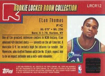 2000-01 Bowman's Best - Rookie Locker Room Collection Relics #LRCR12 Etan Thomas Back
