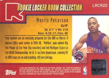 2000-01 Bowman's Best - Rookie Locker Room Collection Relics #LRCR20 Morris Peterson Back