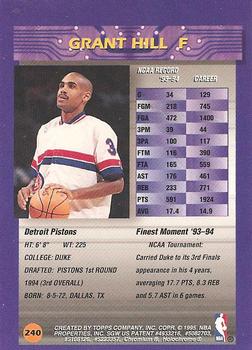 1994-95 Finest #240 Grant Hill Back