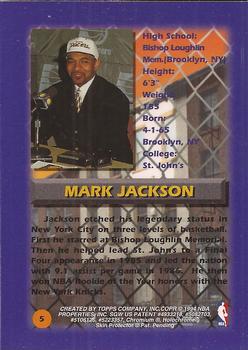 1994-95 Finest #5 Mark Jackson Back