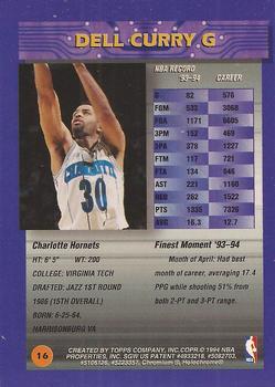 1994-95 Finest #16 Dell Curry Back