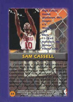 1994-95 Finest #54 Sam Cassell Back