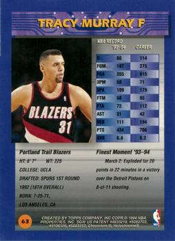 1994-95 Finest #63 Tracy Murray Back
