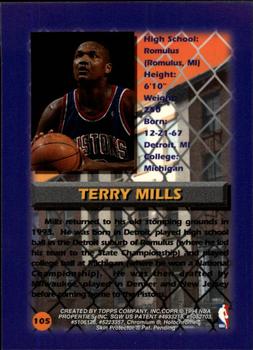 1994-95 Finest #105 Terry Mills Back