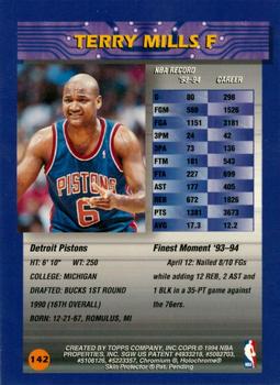 1994-95 Finest #142 Terry Mills Back