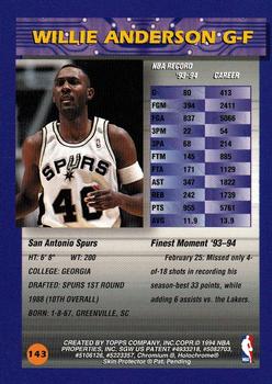 1994-95 Finest #143 Willie Anderson Back