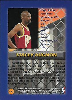 1994-95 Finest #151 Stacey Augmon Back