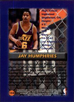 1994-95 Finest #154 Jay Humphries Back