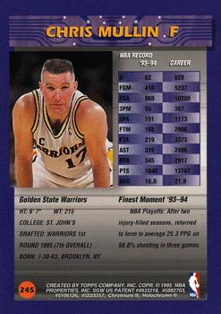 1994-95 Finest #245 Chris Mullin Back