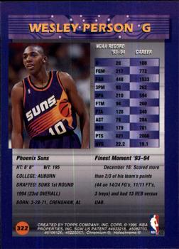 1994-95 Finest #322 Wesley Person Back