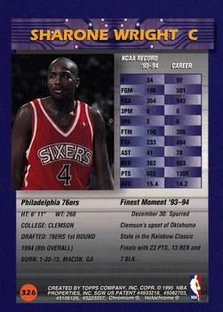 1994-95 Finest #326 Sharone Wright Back