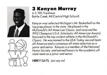1992-93 Iowa Hawkeyes #NNO Kenyon Murray Back