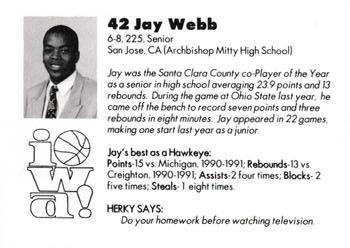 1992-93 Iowa Hawkeyes #NNO Jay Webb Back