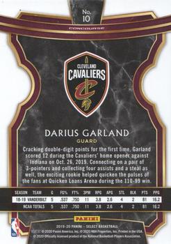 2019-20 Panini Select #10 Darius Garland Back