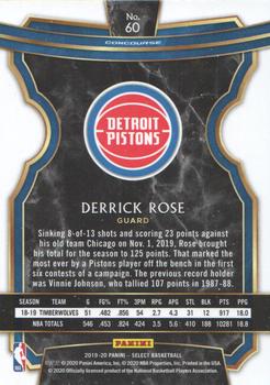 2019-20 Panini Select #60 Derrick Rose Back