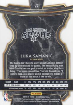 2019-20 Panini Select #77 Luka Samanic Back