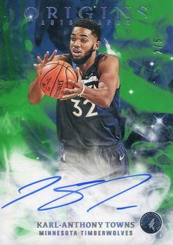 2019-20 Panini Origins - Autographs Green #AG-KAT Karl-Anthony Towns Front
