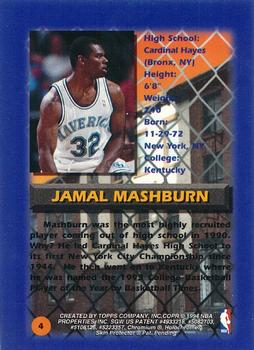 1994-95 Finest - Refractors #4 Jamal Mashburn Back