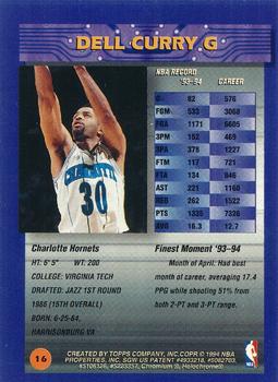 1994-95 Finest - Refractors #16 Dell Curry Back