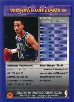 1994-95 Finest - Refractors #29 Micheal Williams Back