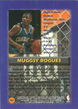 1994-95 Finest - Refractors #51 Muggsy Bogues Back