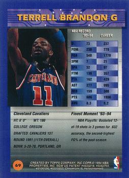 1994-95 Finest - Refractors #69 Terrell Brandon Back