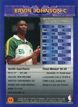 1994-95 Finest - Refractors #71 Ervin Johnson Back
