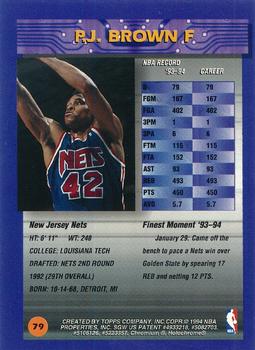 1994-95 Finest - Refractors #79 P.J. Brown Back