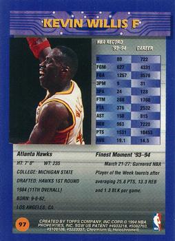 1994-95 Finest - Refractors #97 Kevin Willis Back