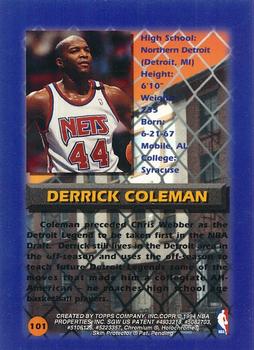 1994-95 Finest - Refractors #101 Derrick Coleman Back