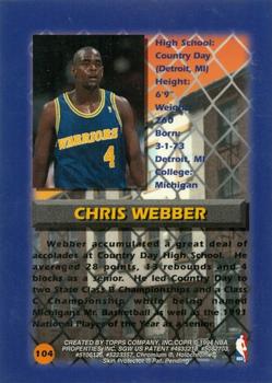 1994-95 Finest - Refractors #104 Chris Webber Back