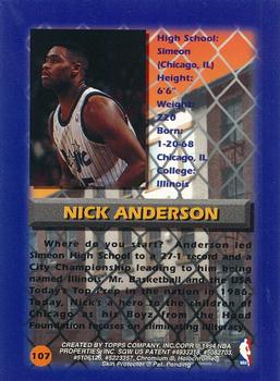 1994-95 Finest - Refractors #107 Nick Anderson Back