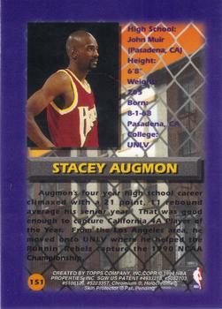 1994-95 Finest - Refractors #151 Stacey Augmon Back