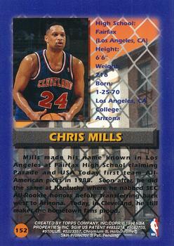 1994-95 Finest - Refractors #152 Chris Mills Back