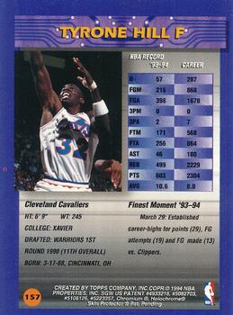 1994-95 Finest - Refractors #157 Tyrone Hill Back
