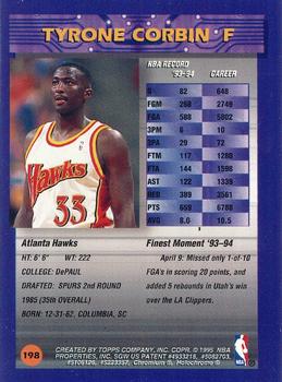 1994-95 Finest - Refractors #198 Tyrone Corbin Back