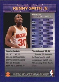 1994-95 Finest - Refractors #218 Kenny Smith Back