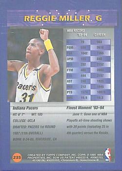1994-95 Finest - Refractors #235 Reggie Miller Back