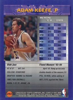 1994-95 Finest - Refractors #292 Adam Keefe Back