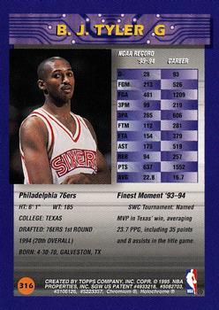 1994-95 Finest - Refractors #316 B.J. Tyler Back
