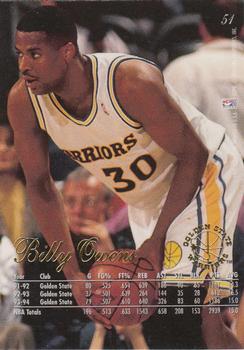 1994-95 Flair #51 Billy Owens Back