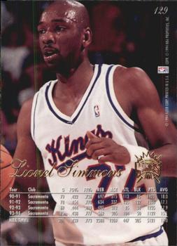 1994-95 Flair #129 Lionel Simmons Back