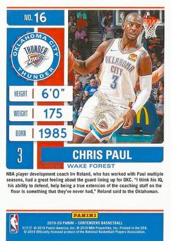 2019-20 Panini Contenders - Conference Finals Ticket #16 Chris Paul Back