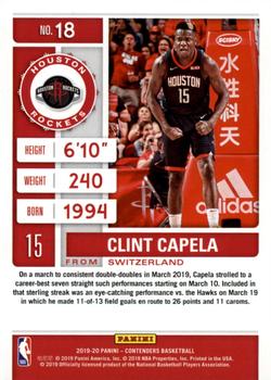 2019-20 Panini Contenders - Conference Finals Ticket #18 Clint Capela Back