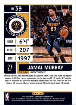 2019-20 Panini Contenders - Conference Finals Ticket #39 Jamal Murray Back